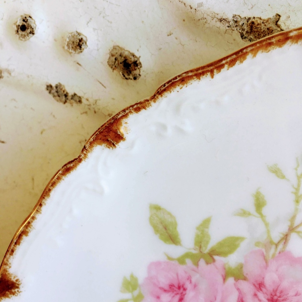 Antique Haviland Limoges France Hand Painted Pink - Picture 8 of 8